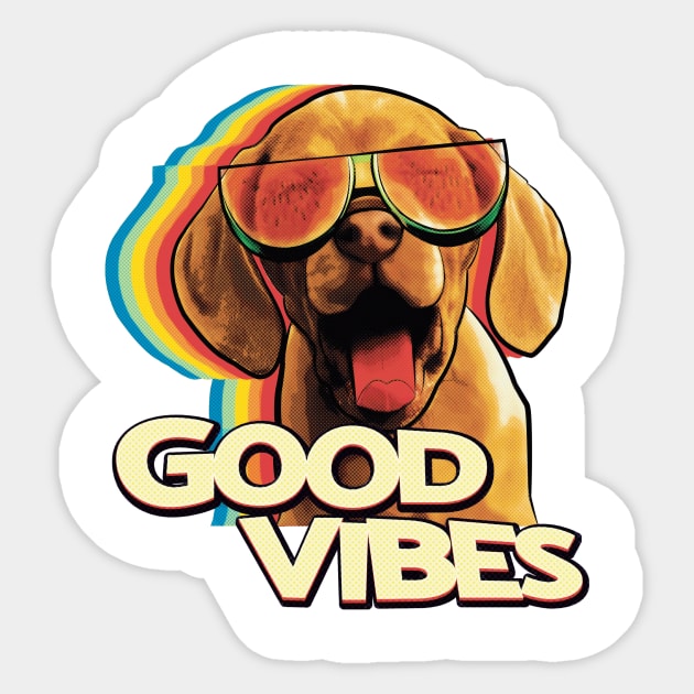 Watermelon Sunglasses Happy Dog Vibes Sticker by yaros